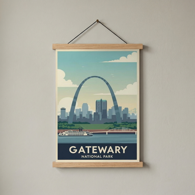 Gateway Arch National Park Poster — Vintage St. Louis Mississippi River Print