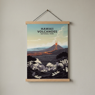 Hawaii Volcanoes National Park Poster — Vintage Kilauea Lava Tropical Print