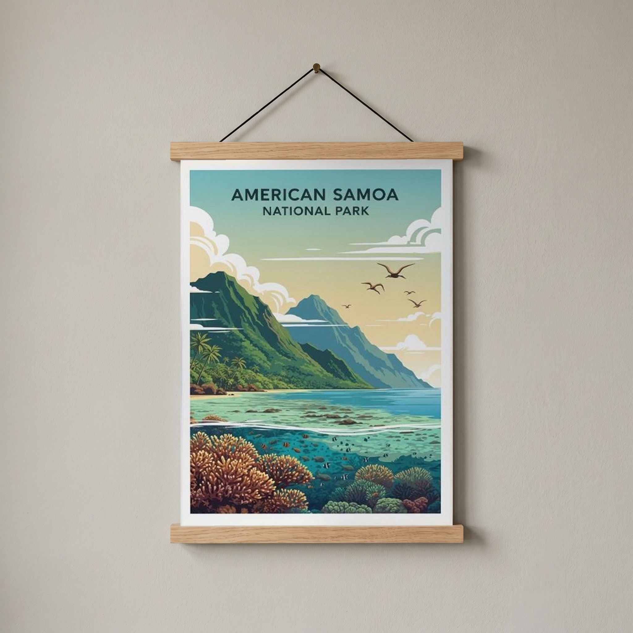 American Samoa National Park Poster — Vintage Pacific Island Travel Print