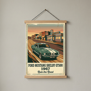 Ford Mustang Shelby GT500 1967 V3 Poster — Route 66 Vintage Diner Print