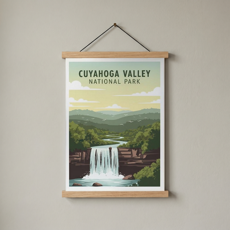 Cuyahoga Valley National Park Poster — Vintage Ohio Brandywine Falls Print
