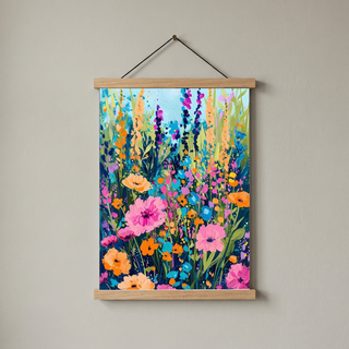 Abstract Flower Field Print — Vibrant Botanical Painterly Wall Art