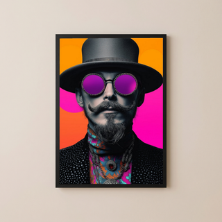 Neon Mystique Wall Art Print — Mysterious Pop Portrait Poster
