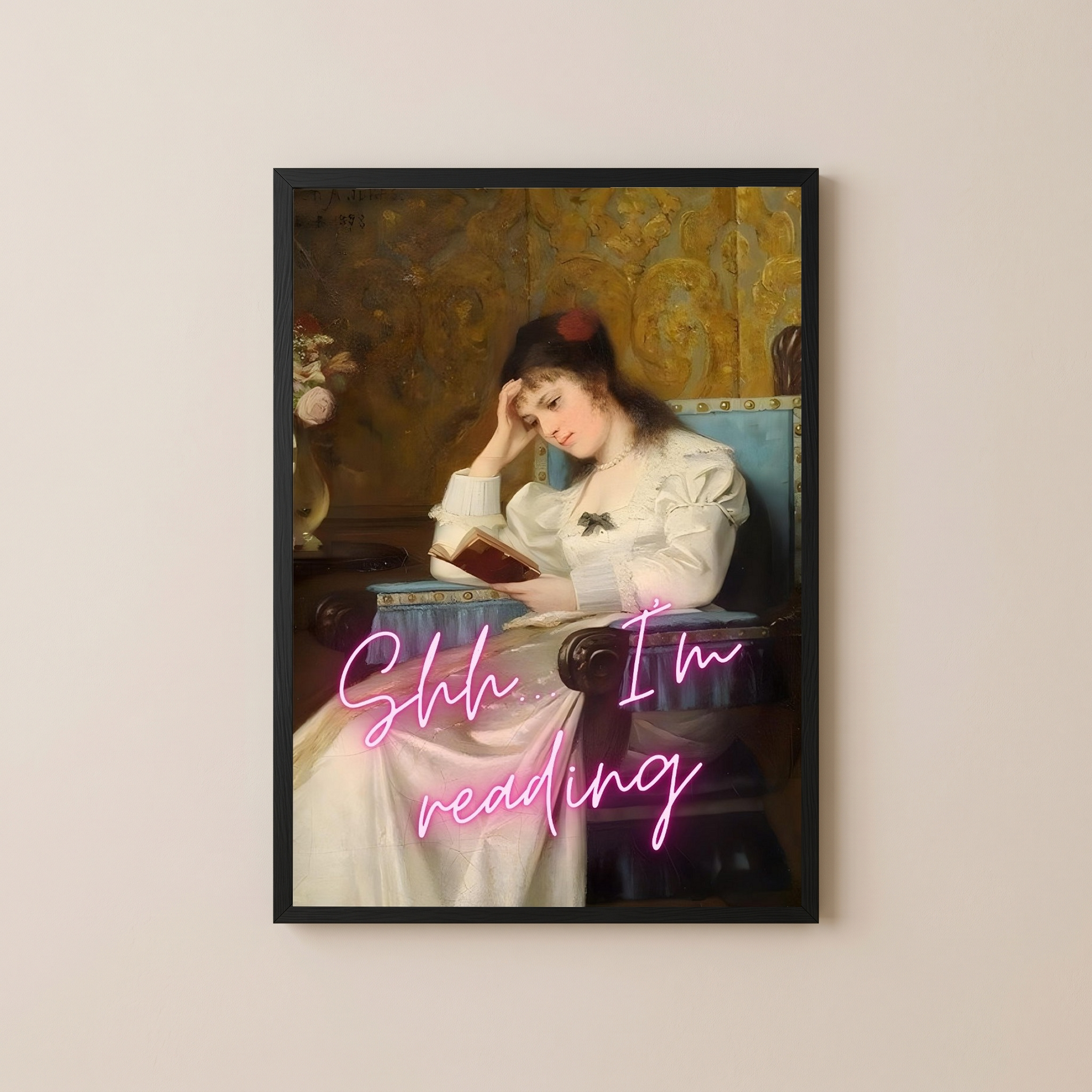 Ssh I'm Reading Wall Art Print — Book Lover Quiet Quote Poster