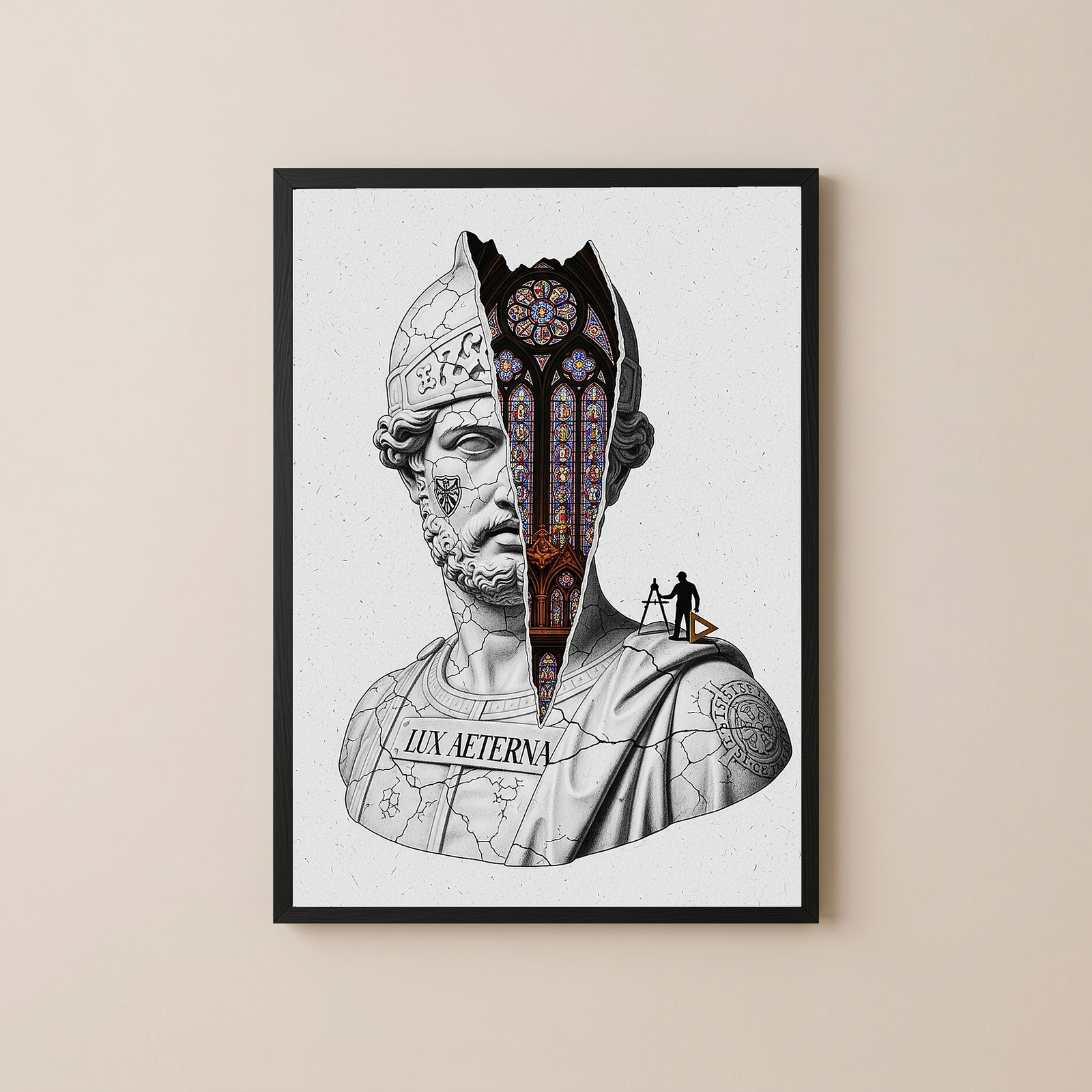 Lux Aeterna — Surreal Roman Bust Wall Art Print