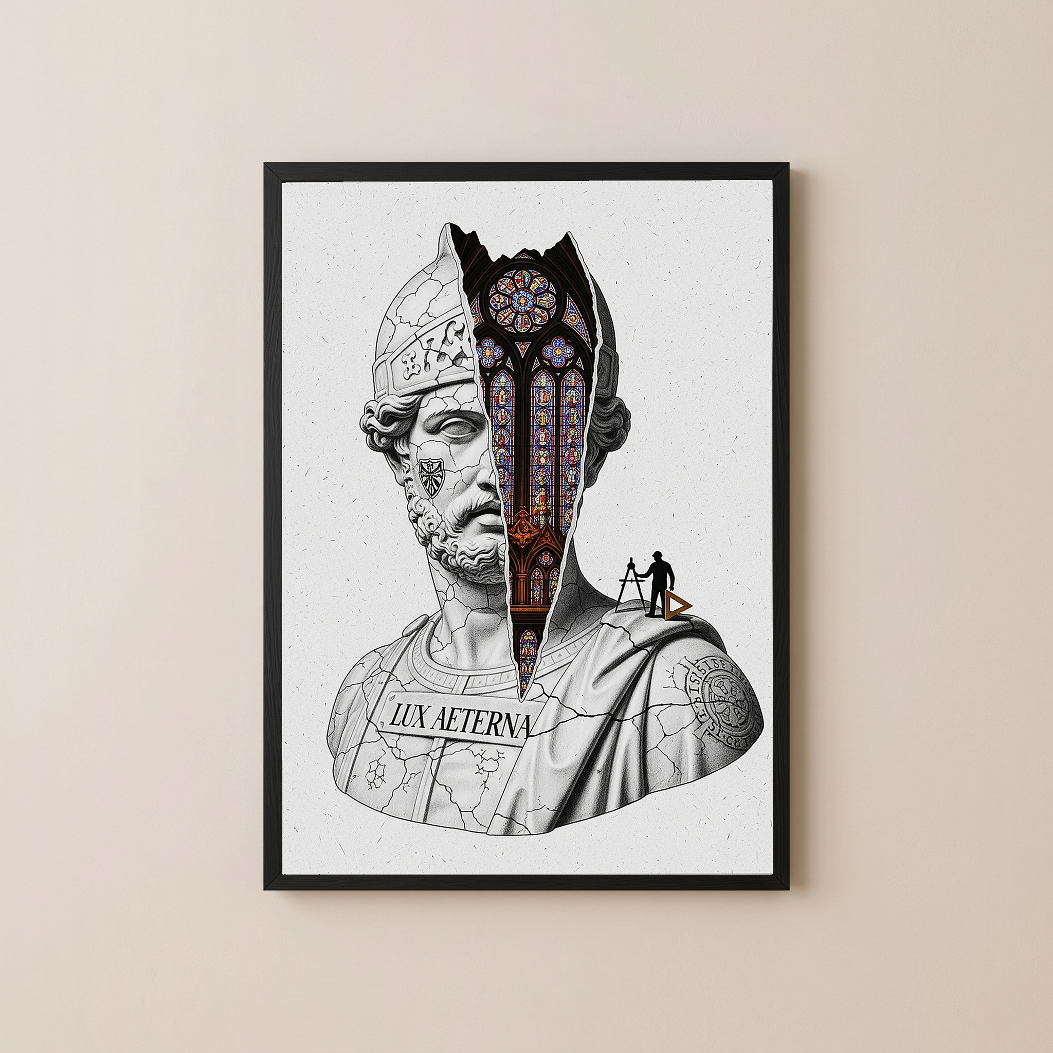 Lux Aeterna — Surreal Roman Bust Wall Art Print