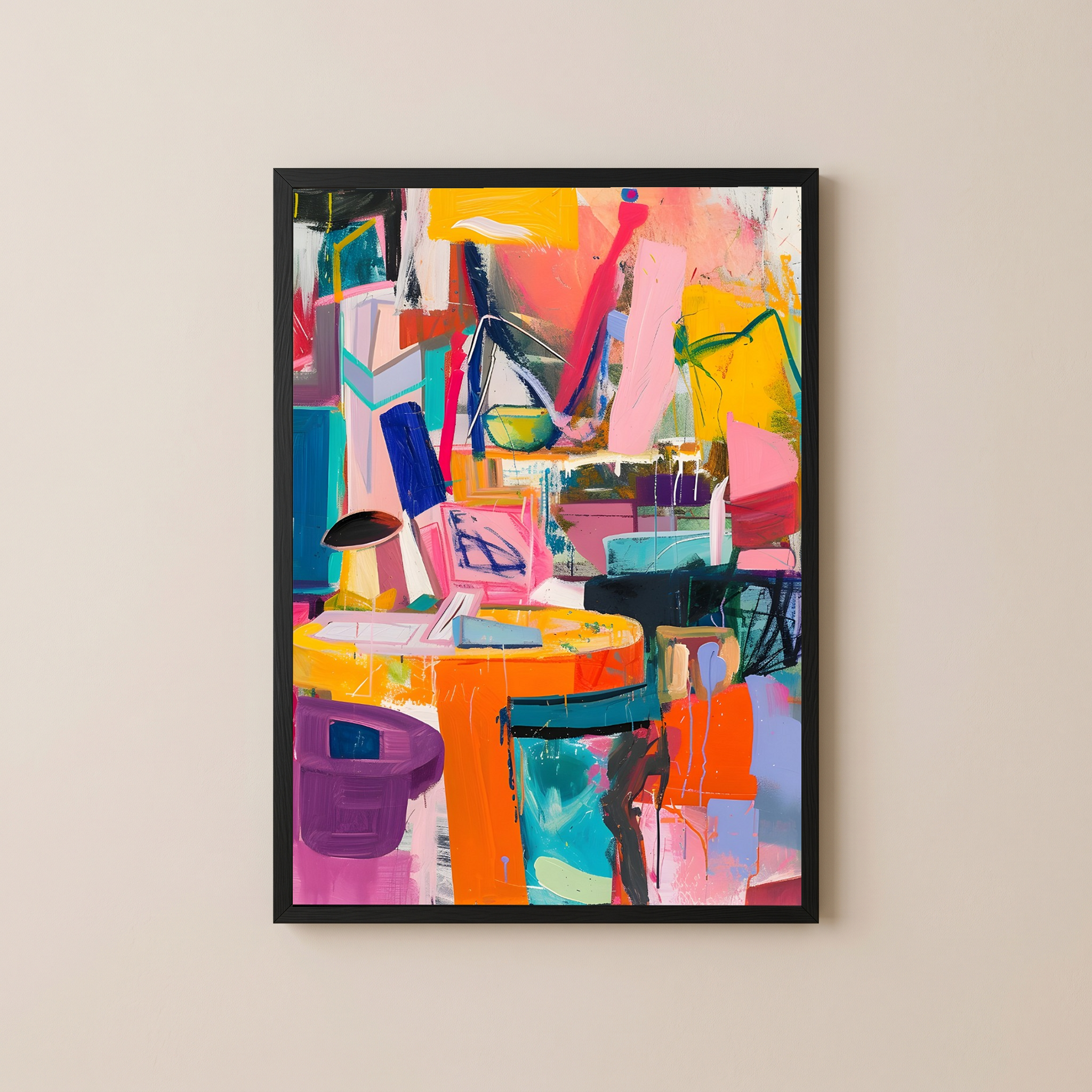 The Chaos of Energy Wall Art Print — Dynamic Abstract Poster