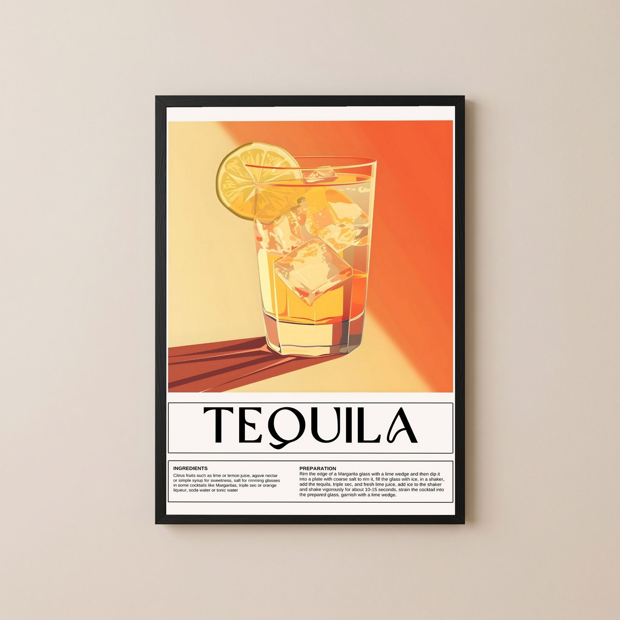 Tequila Wall Art Print — Bold Mexican Spirit Poster