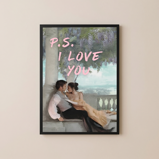 P.S. I Love You Wall Art Print — Romantic Love Letter Quote Poster