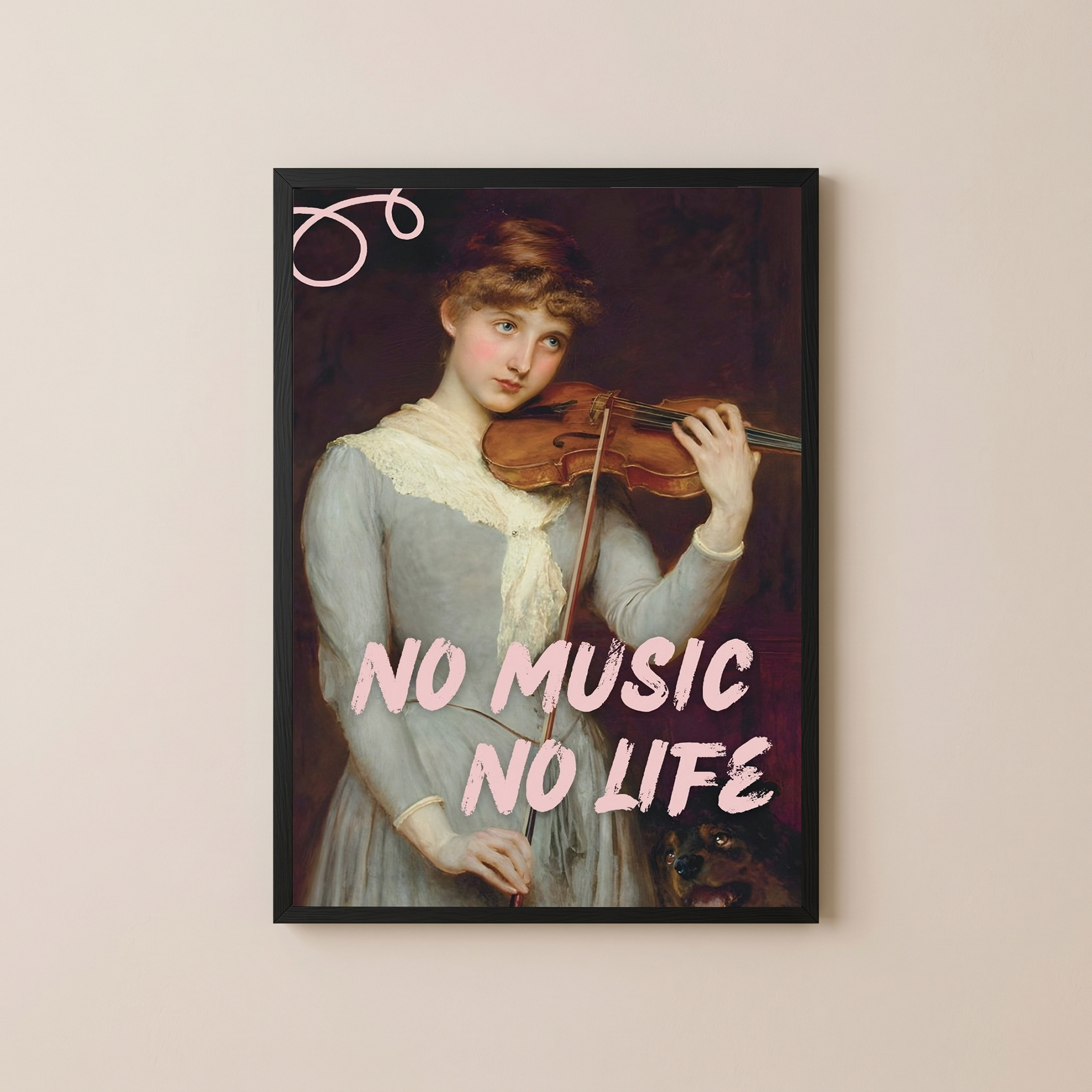 No Music No Life Wall Art Print — Music Lover Quote Poster