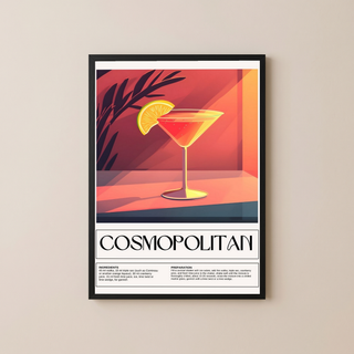 Cosmopolitan Wall Art Print — Pink Cocktail Poster