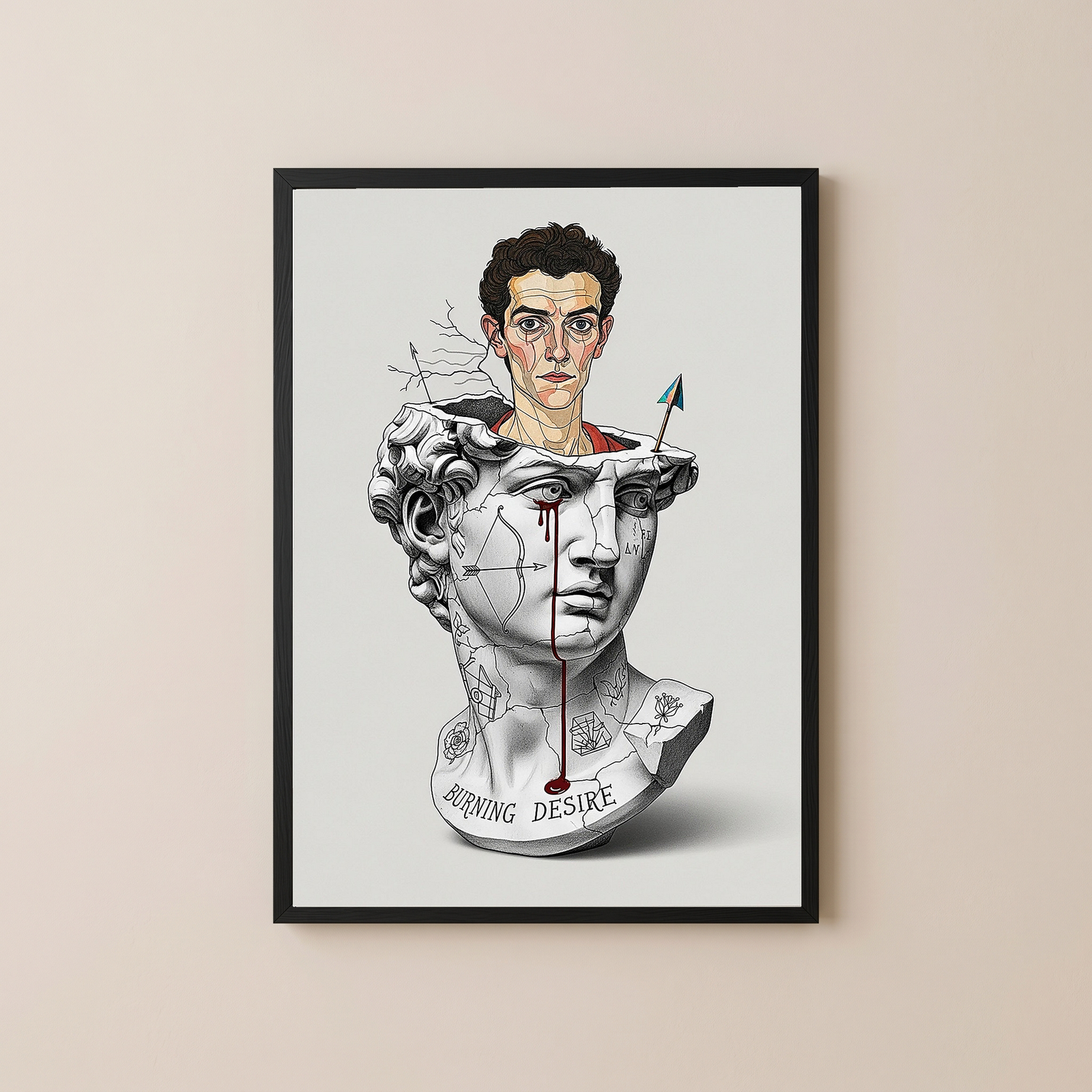 Burning Desire — Egon Schiele Inspired Wall Art Print