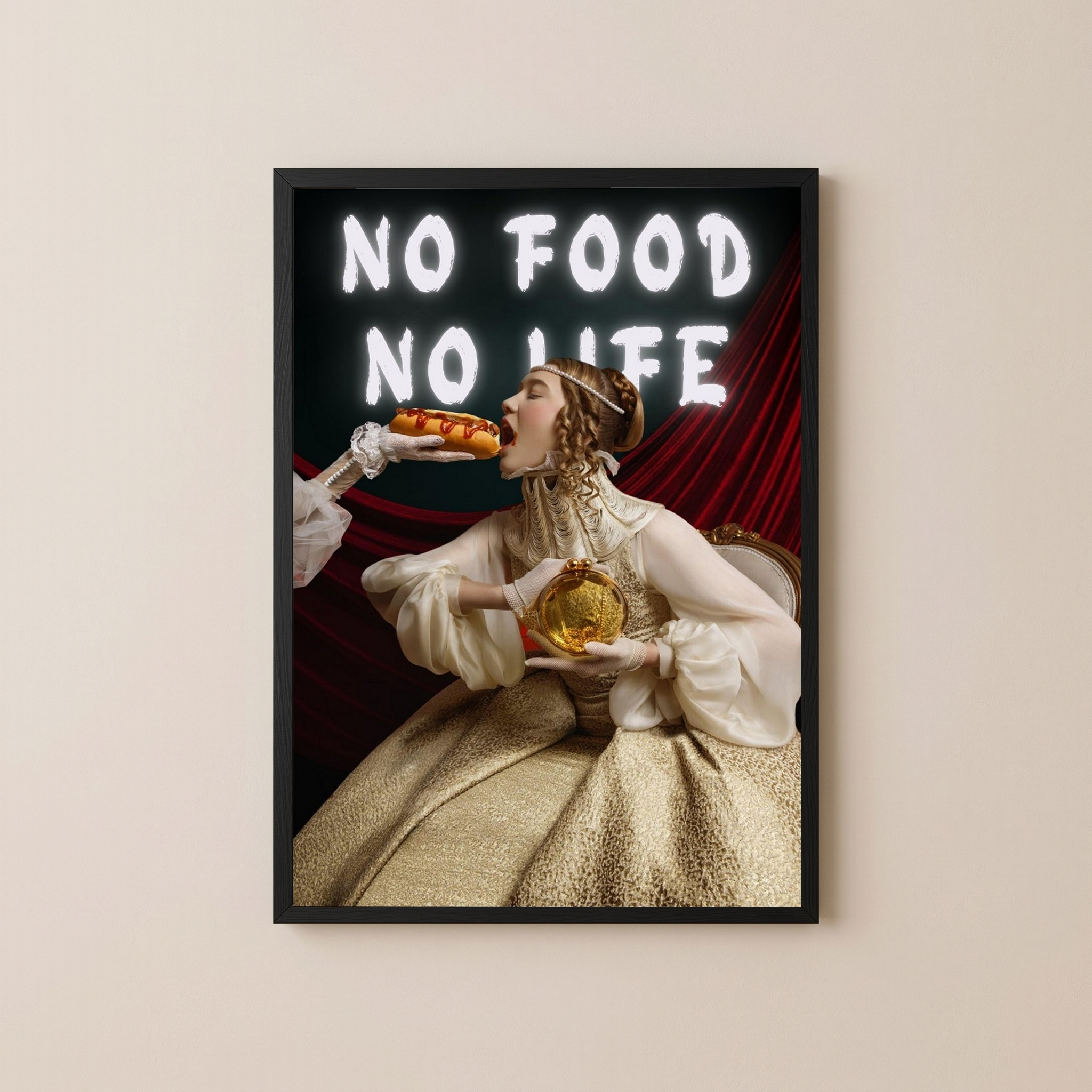 No Food No Life Wall Art Print — Funny Food Lover Quote Poster