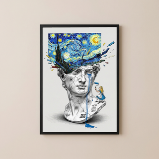 We're All Mad Here Van Gogh — Surreal Self-Portrait Wall Art Print