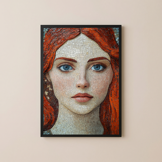 Stone and Stare Wall Art Print — Mosaic Portrait Poster