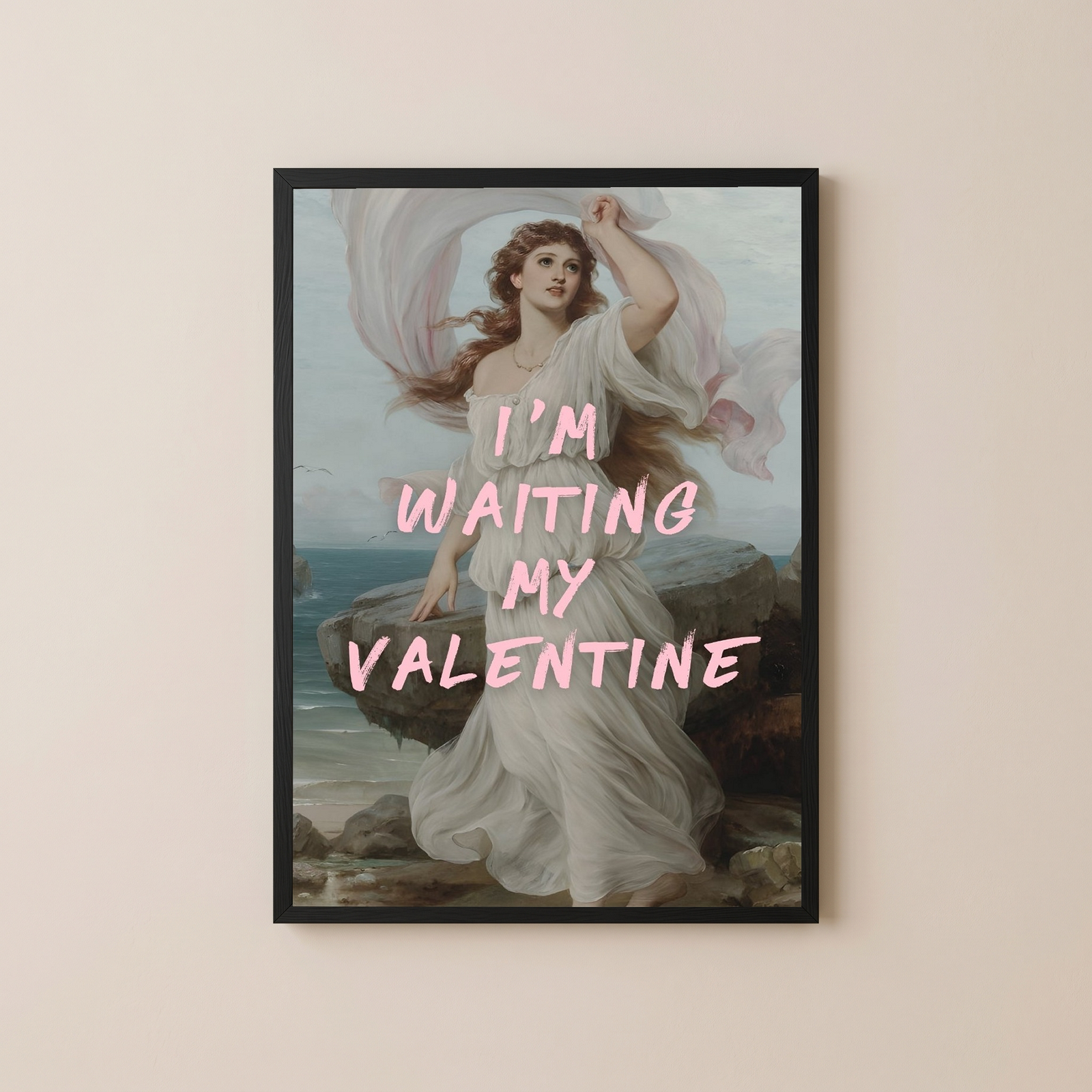 I'm Waiting My Valentine Wall Art Print — Romantic Love Quote Poster