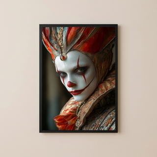 Crown of Illusions Wall Art Print — Mystical Surreal Portrait Poster