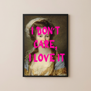 I Don't Care Wall Art Print — Cool Sarcastic Quote Poster