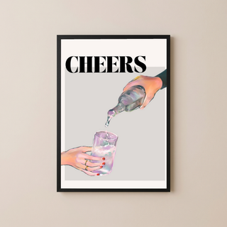 Cheers Wall Art Print — Toast & Celebration Poster