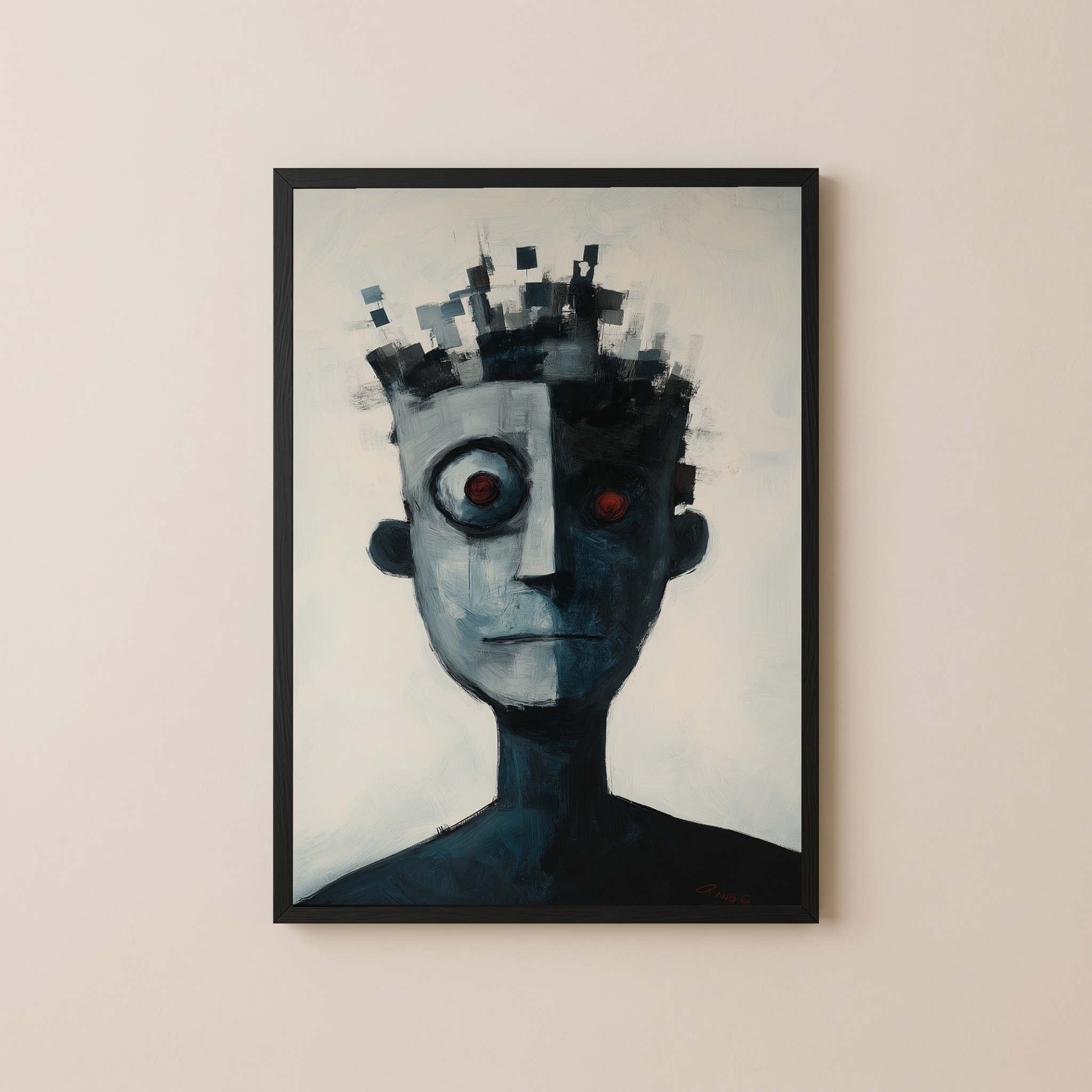 Lost Algorithm Wall Art Print — Digital Age Surreal Portrait Poster