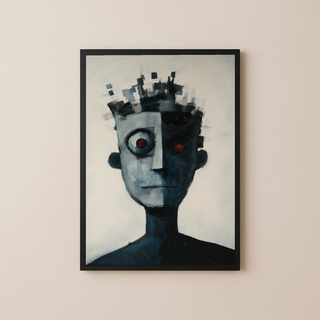 Lost Algorithm Wall Art Print — Digital Age Surreal Portrait Poster