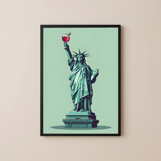 Liberty in Every Pour Wall Art Print — Wine Lover Quote Poster