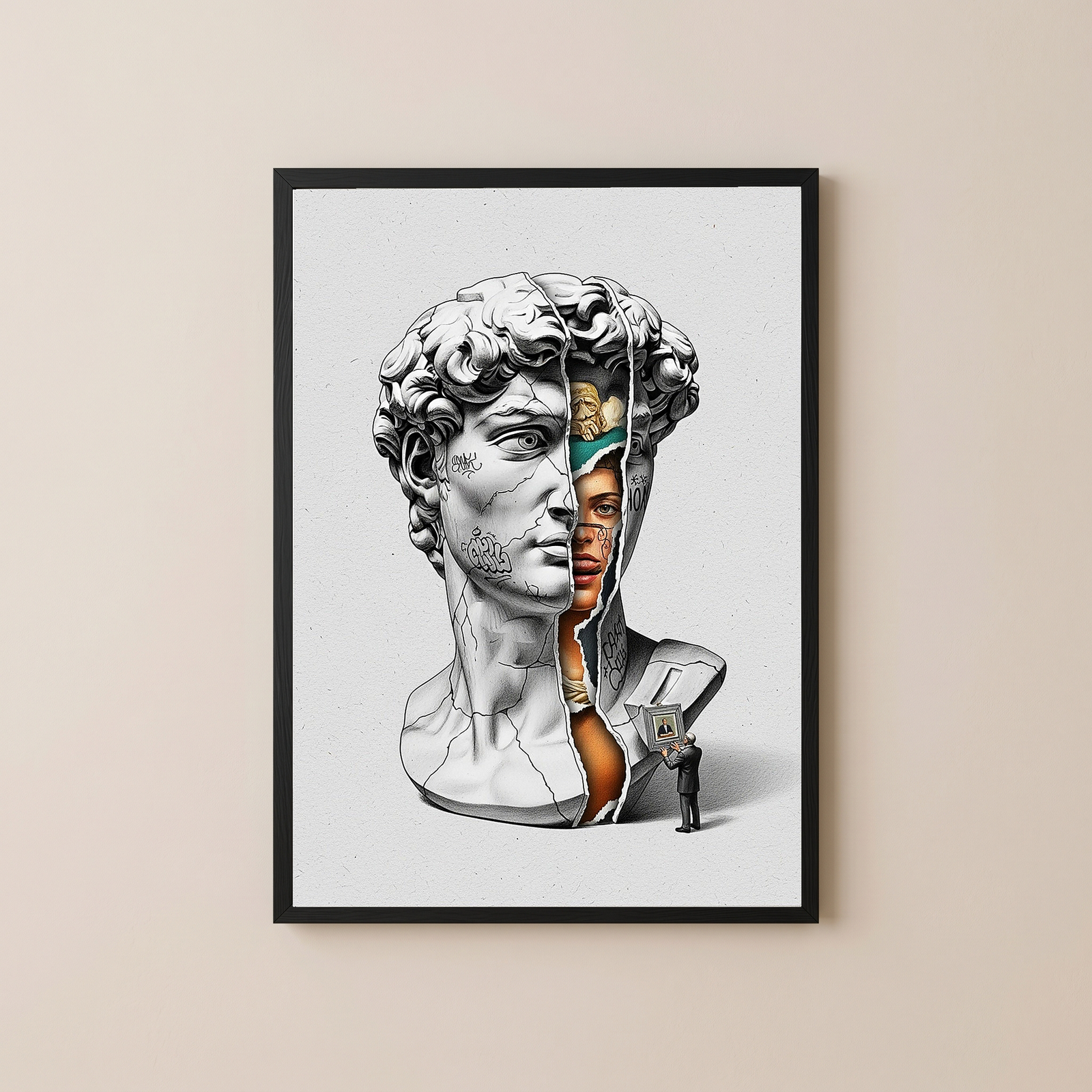 Layers — Surreal David Bust Wall Art Print