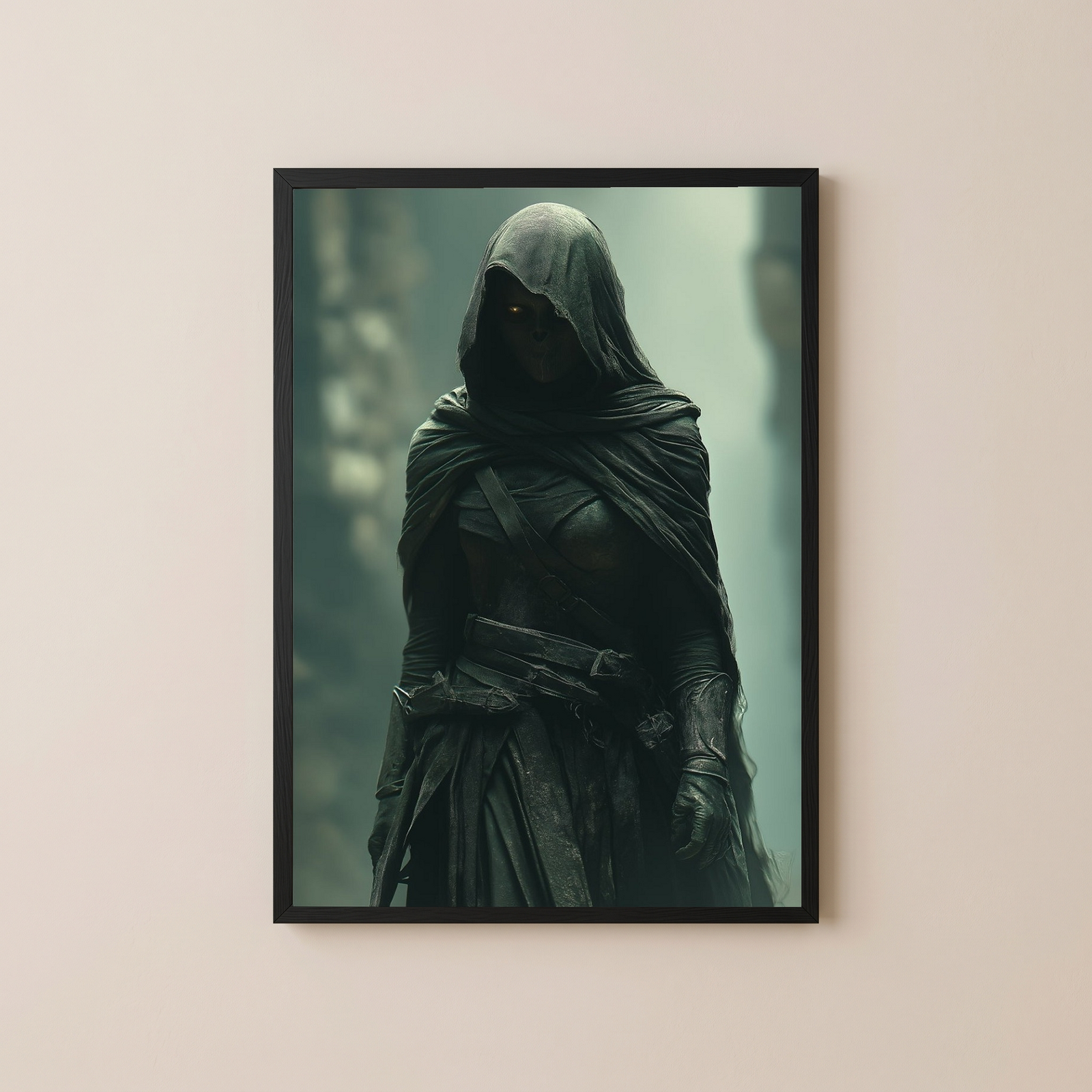 Dark Veil Wall Art Print — Gothic Veiled Portrait Poster