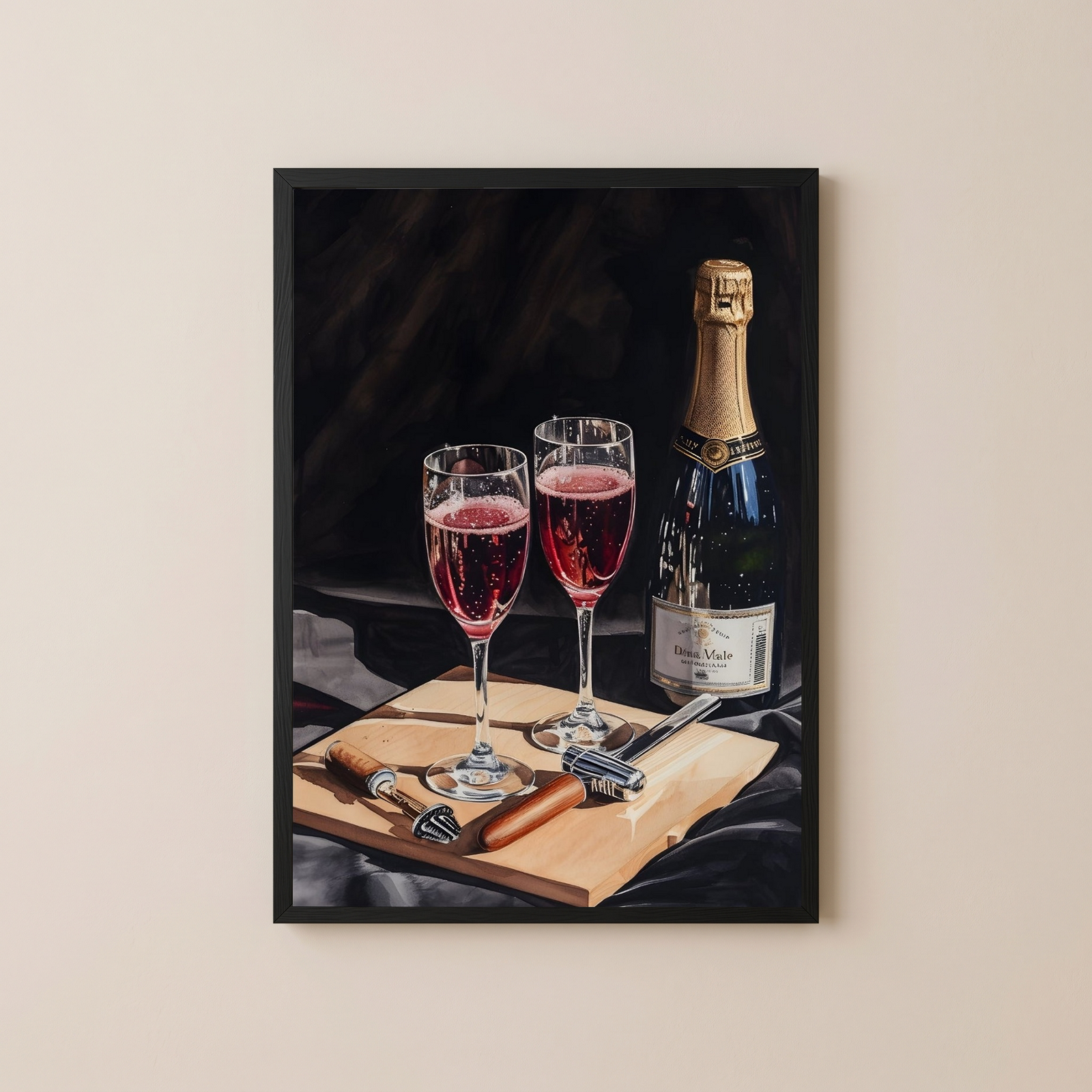 Sparkling Elegance Wall Art Print — Champagne Glamour Quote Poster