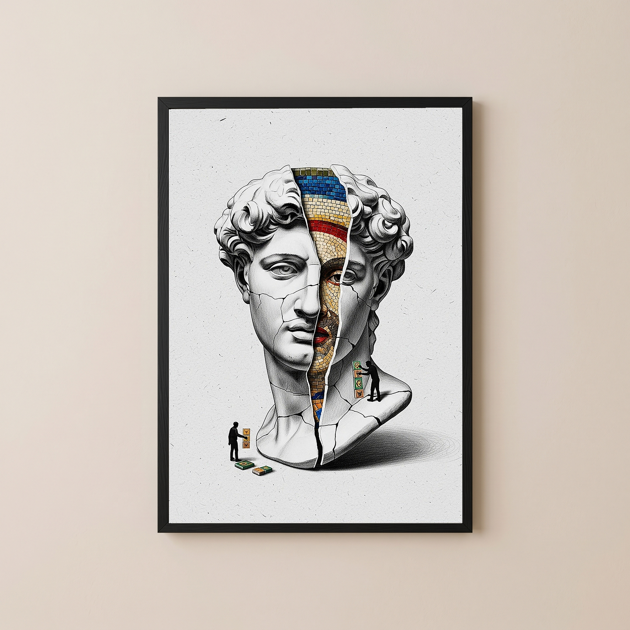 Mosaic — Surreal David Bust Wall Art Print