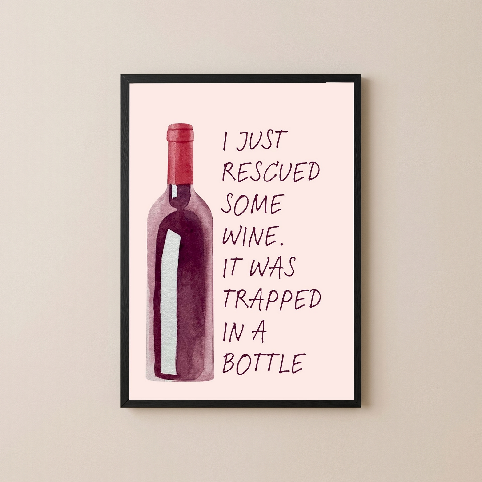 Wine Rescuer's Creed Wall Art Print — Funny Wine Lover Quote Poster