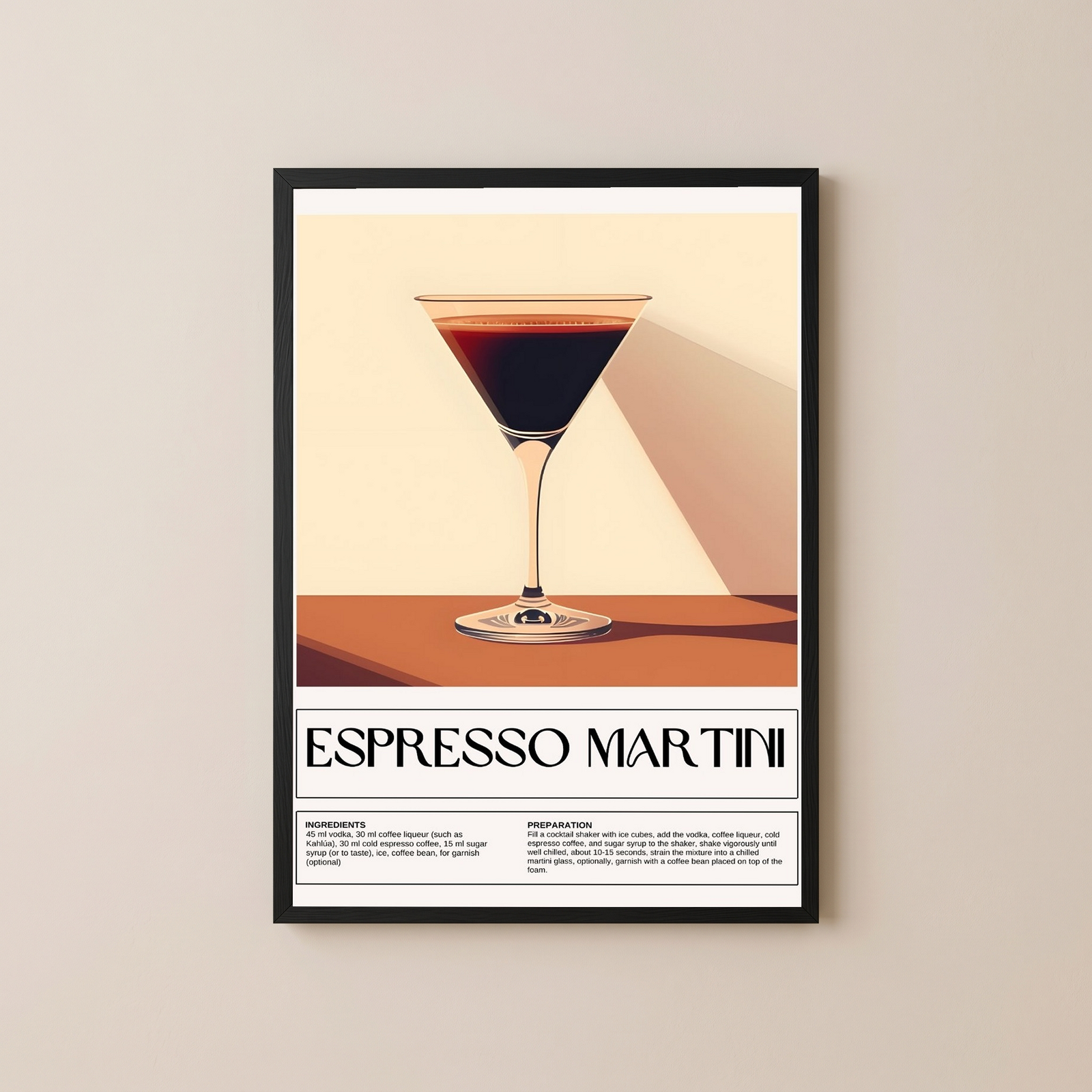 Espresso Martini Wall Art Print — Coffee Cocktail Poster