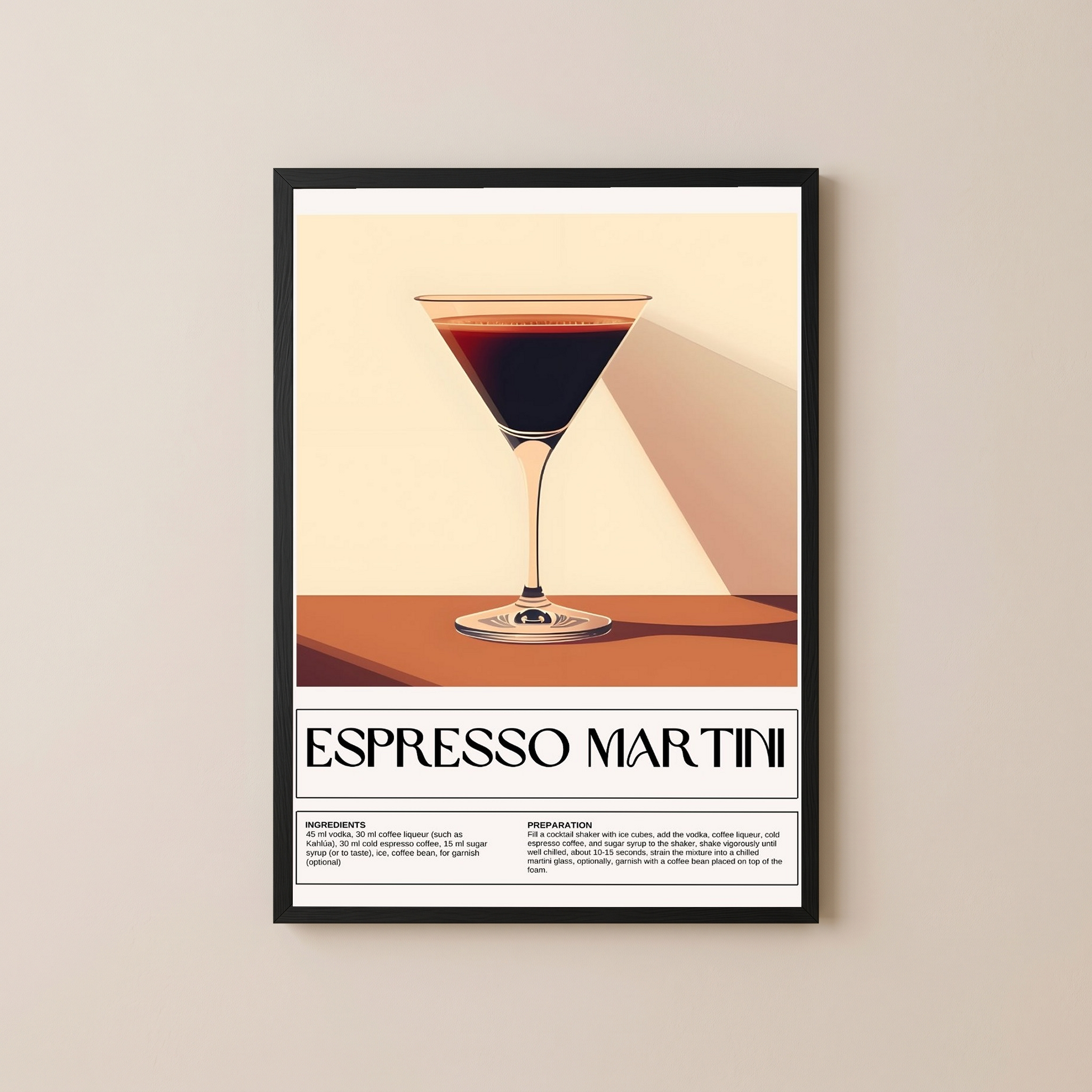Espresso Martini Wall Art Print — Coffee Cocktail Poster