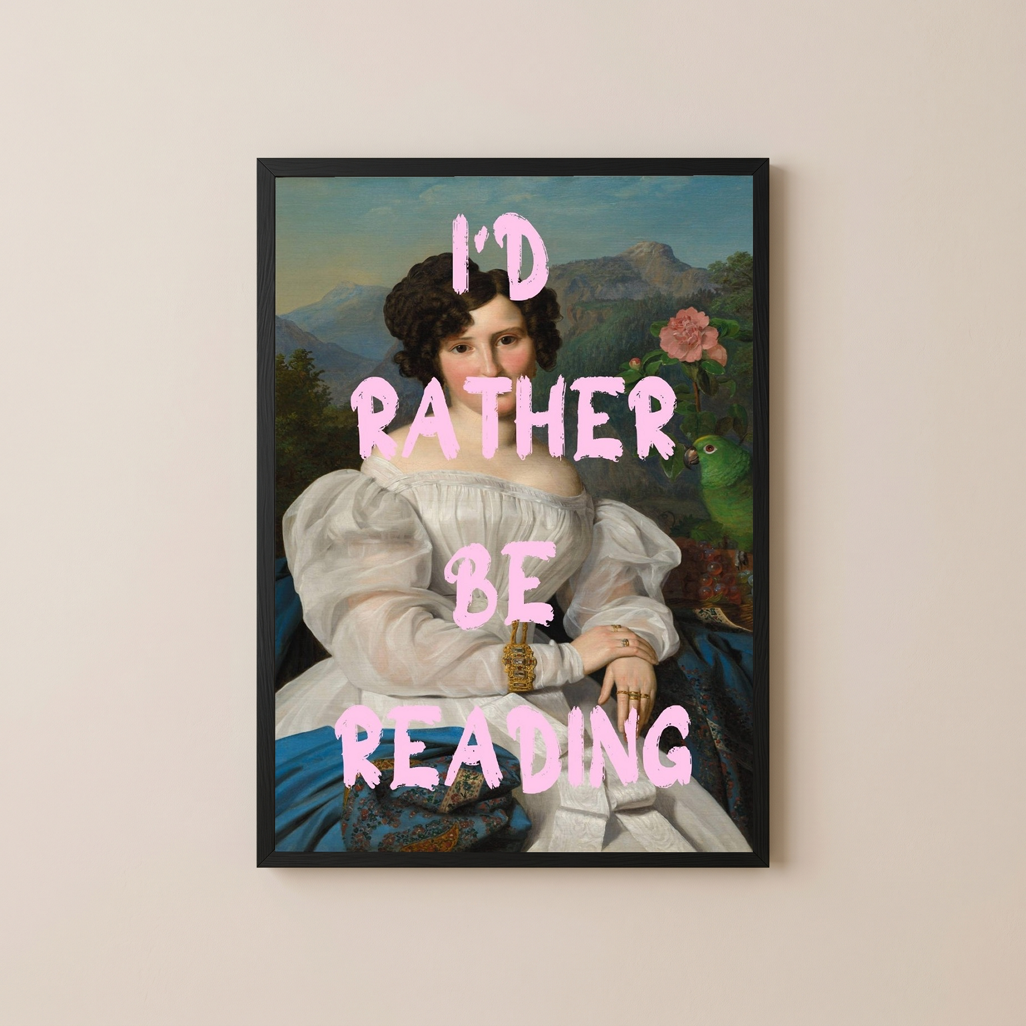 I'd Rather Be Reading Wall Art Print — Book Lover Quote Poster