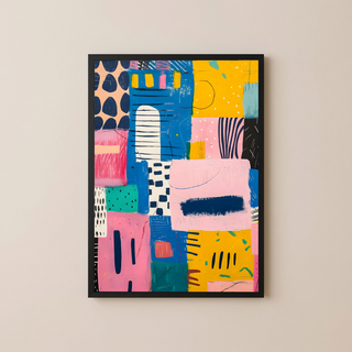 Vibrant Collage Wall Art Print — Bold Mixed Media Poster