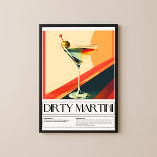 Dirty Martini Wall Art Print — Classic Olive Cocktail Poster