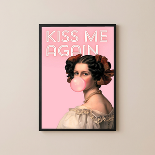 Kiss Me Again Wall Art Print — Romantic Love Quote Poster