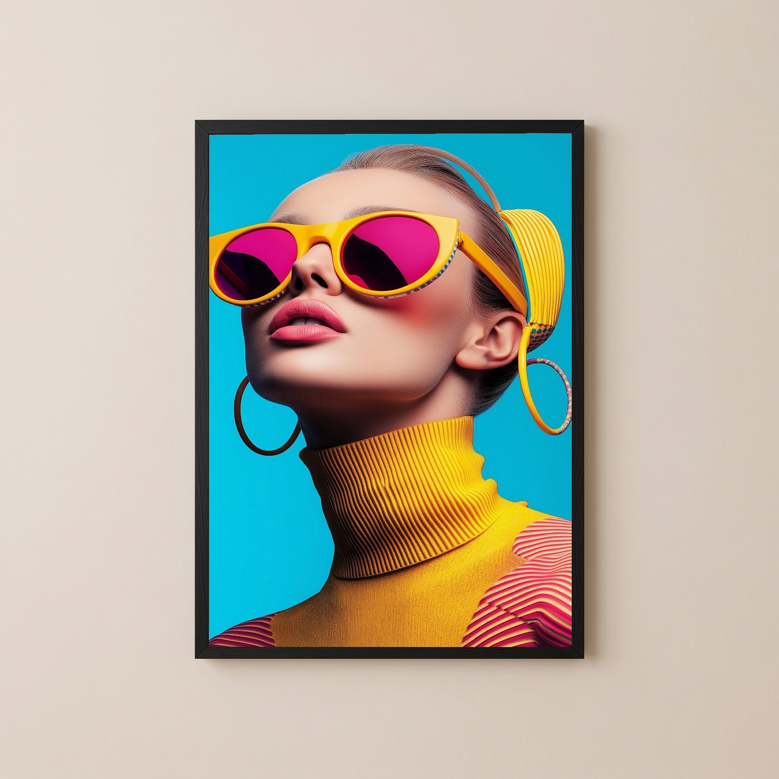 Futuristic Diva Wall Art Print — Bold Pop Portrait Poster