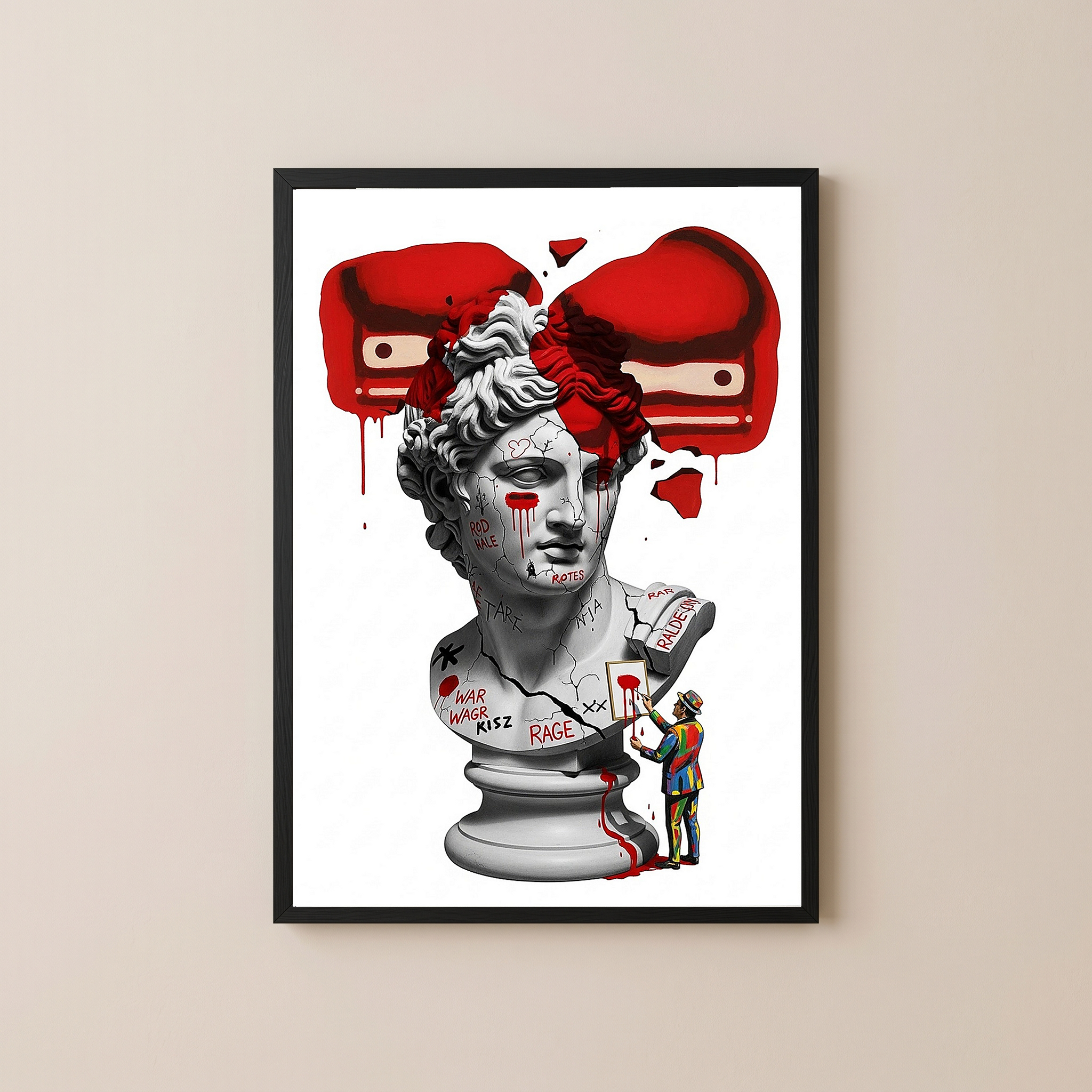 Rage Boxer — Surreal Apollo Bust Wall Art Print