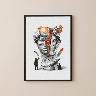 Hubris & Ganesha — Surreal David Bust Wall Art Print