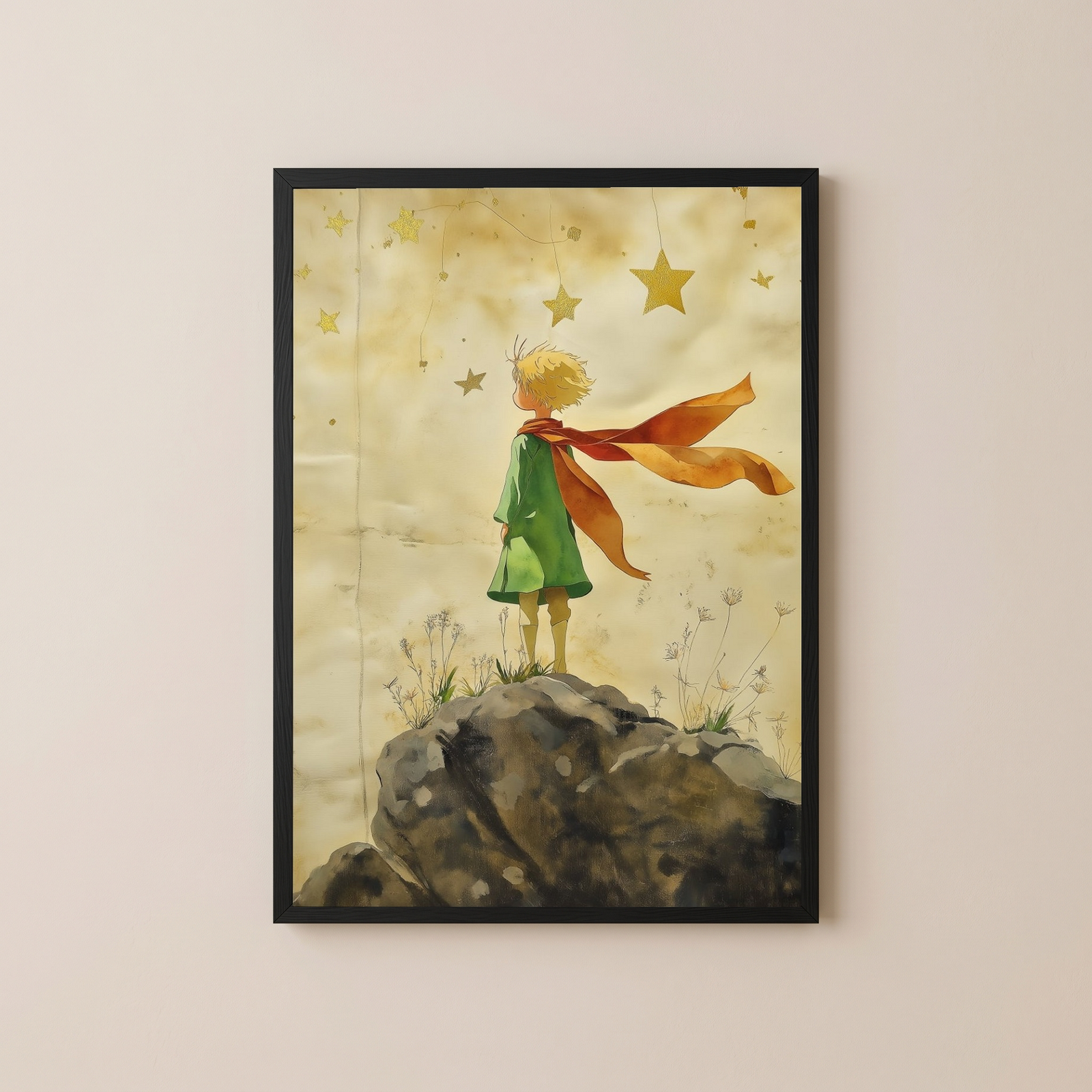 Innocence in Stars Wall Art Print — Dreamy Celestial Romance Poster