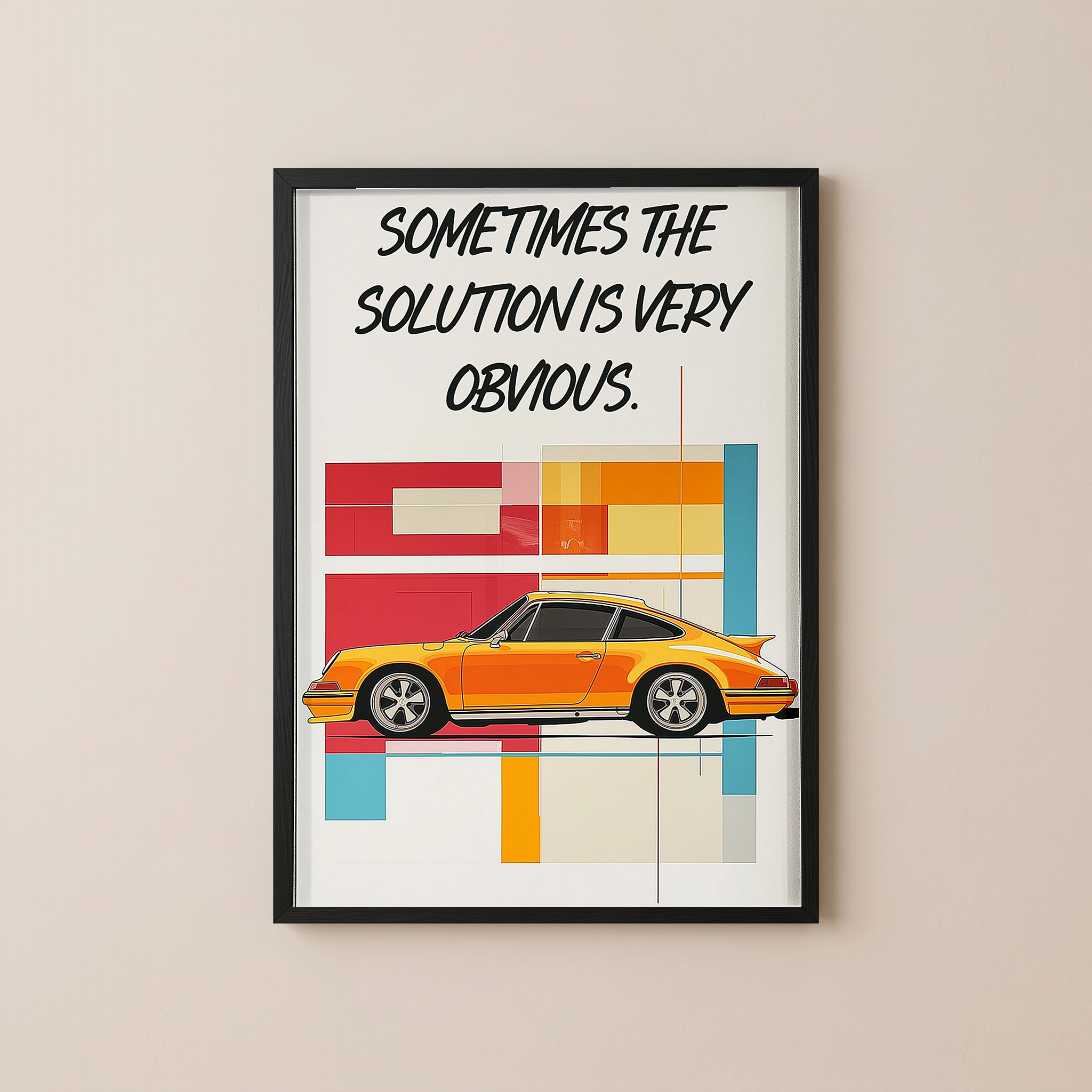 The Solution Porsche Wall Art Print — Iconic Car Silhouette Poster