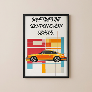 The Solution Porsche Wall Art Print — Iconic Car Silhouette Poster