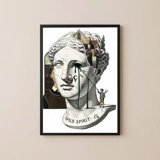 Wild Spirit American Gothic — Surreal Grant Wood Wall Art Print