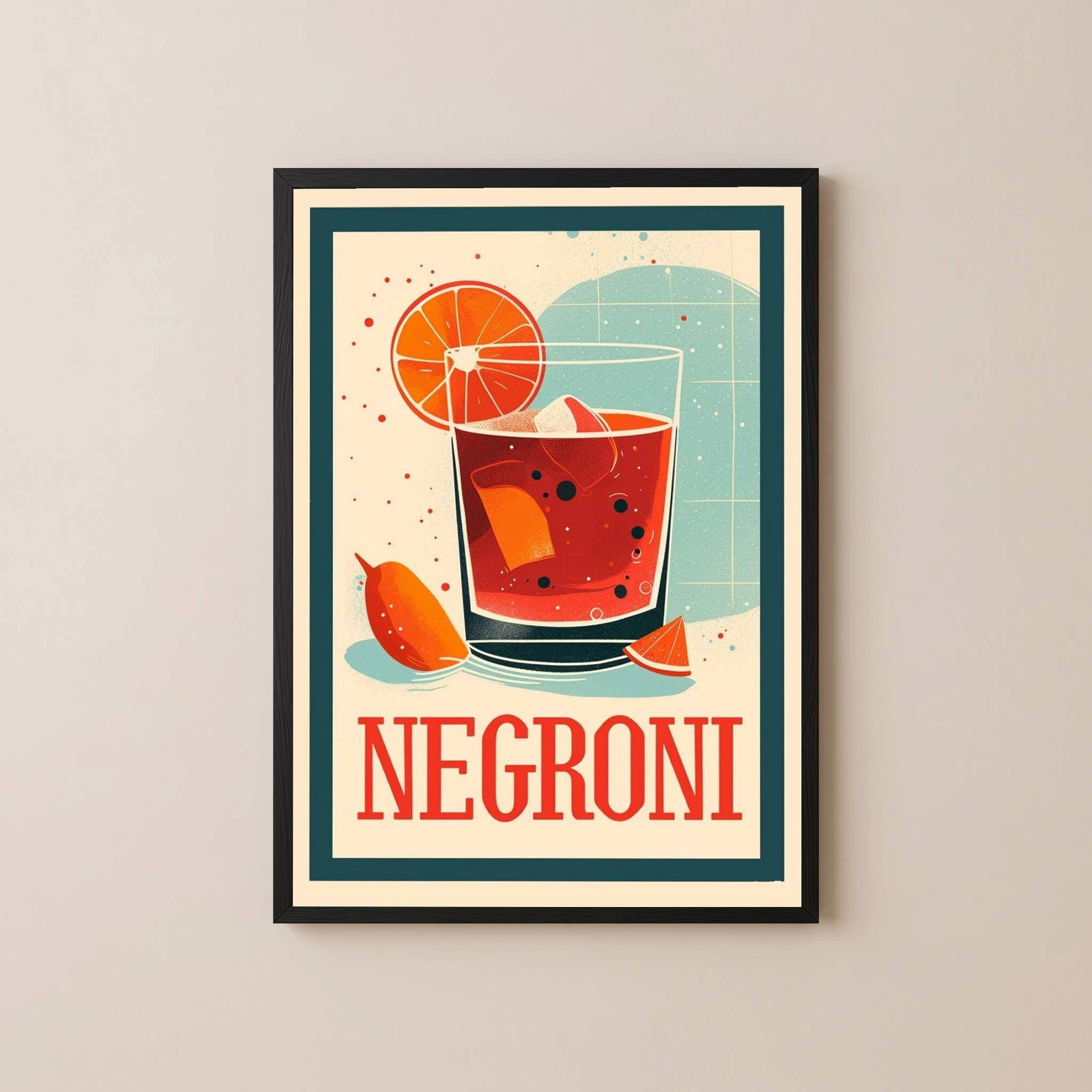 The Negroni Wall Art Print — Italian Bitter Classic Cocktail Poster