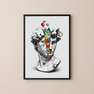 Reality is Fluid — Surreal David Bust Wall Art Print
