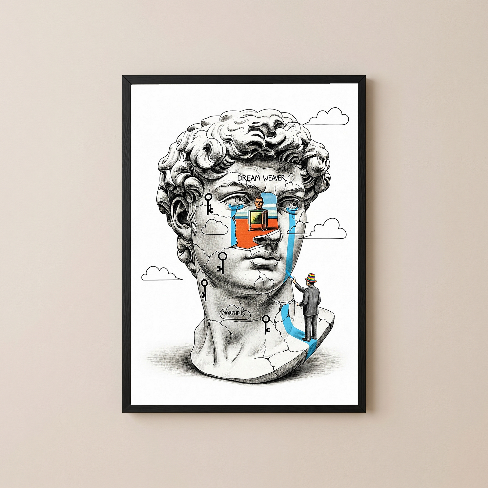 Dream Weaver Morpheus — Surreal David Bust Wall Art Print