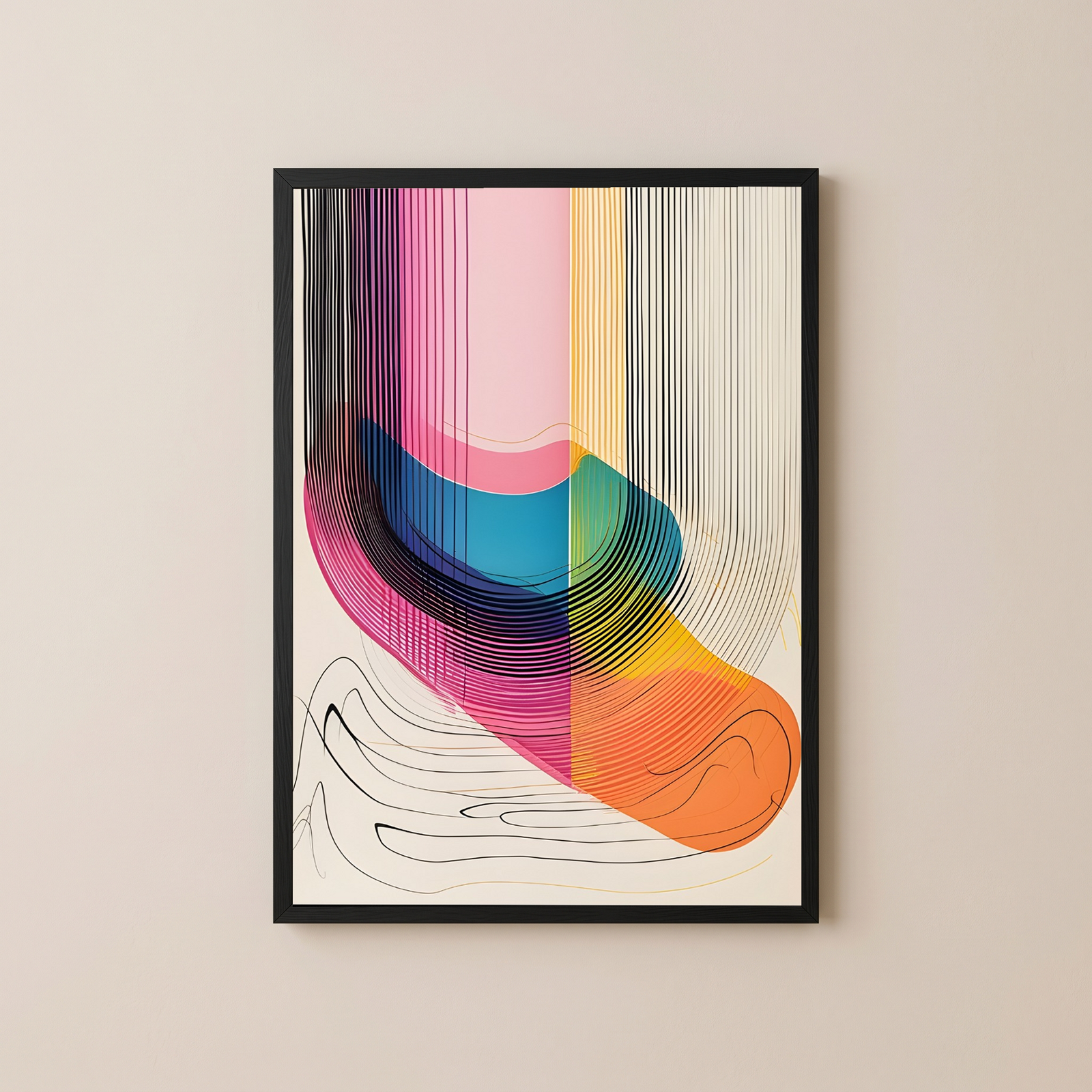 Vivid Flow Wall Art Print — Bold Fluid Abstract Poster