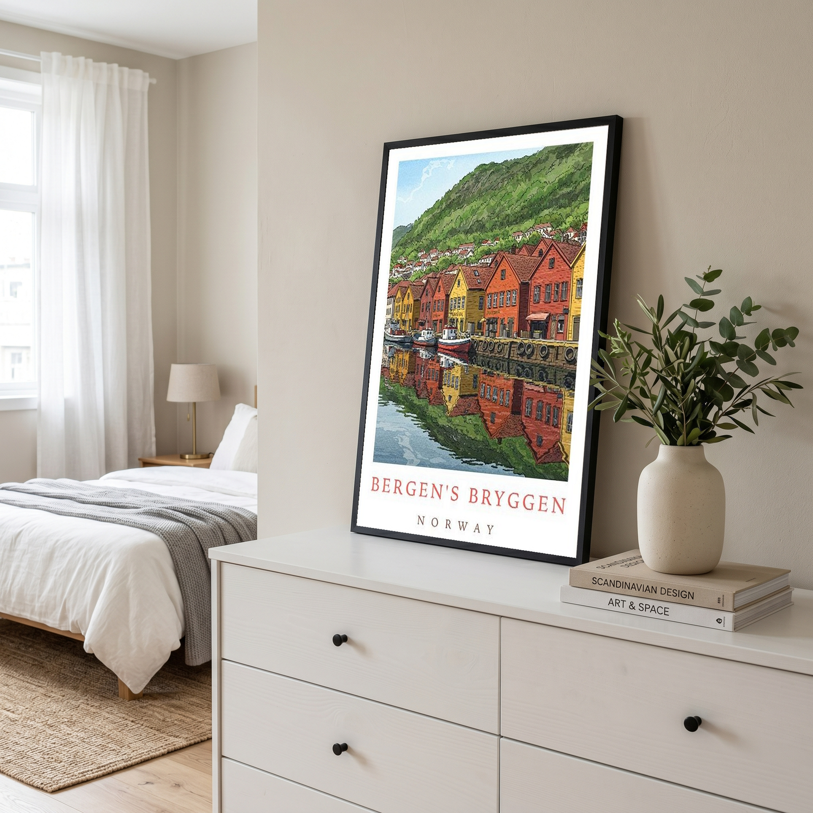 Bergen Bryggen Norway — Hanseatic Harbor Wall Art Print