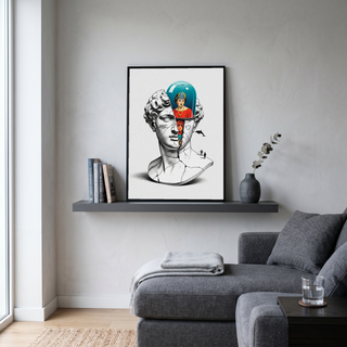 Aquarium Mind — Surreal David Bust Wall Art Print